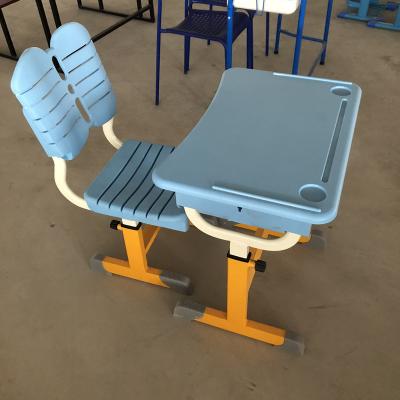 China Comfortable Plastic Comfortable Height School Adjustable Desk Chair Set Primary School Student Desk Furniture for sale