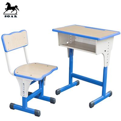 China Simple adjustable desks and single size chairs for primary school furniture for sale