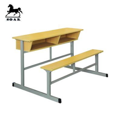 China Comfortable metal frame and wooden study table for students school furniture for sale