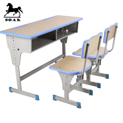 China Comfortable Latest Designs Fixed Wooden Study Table For Adult Classroom for sale