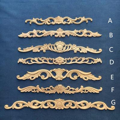 China Solid Wood CNC Carved Rubber Wood Appliques And Onlays For Home Decoration for sale