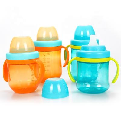 China BPA Free OEM PP Environmental Friendly Baby Sippy Shaping Colorful Cup With Handles for sale