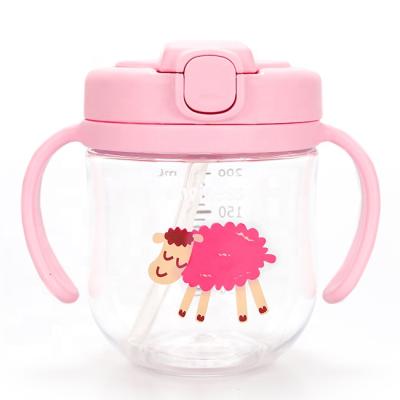 China BPA Free Straw Sippy Cup Baby Training Cup With Spoutless Handle Design No Puddle Baby Drinking Training for sale