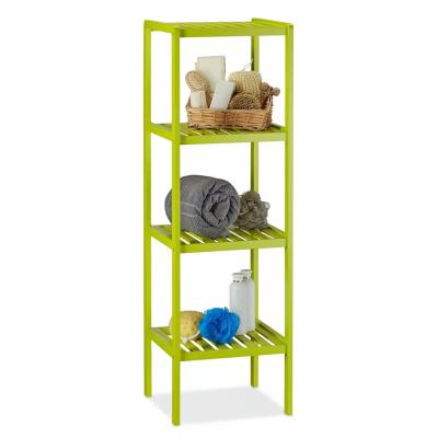 China Modern Bamboo Bathroom Shelf with 4 Shelves H X W 110 x 34.5 x 33cm Colorful Shelf for Kid's Bedroom for sale