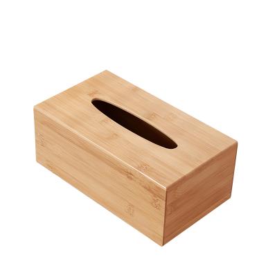 China CLASSIC natural color bamboo tissue box toilet paper holder for kitchen bathroom for sale