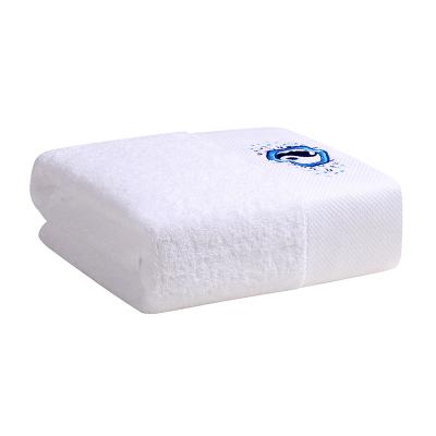 China 2022 New 100% White Color Embroidered Bath Towel Thickened QUICK DRY Cotton Hotel Towels for sale