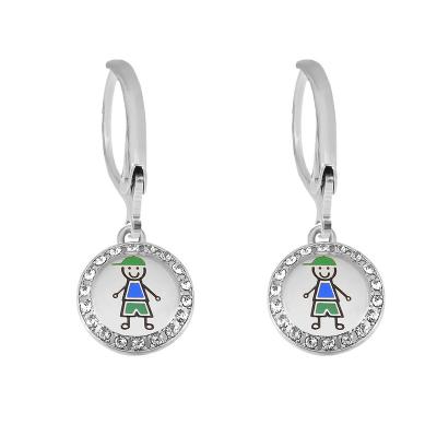 China 2022 TRENDY cute silver color holiday boy and girl earrings for mother's style jewelry for mom for sale