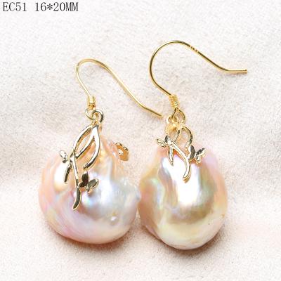 China Beautiful/fashion/luxurious style temperament pearl earrings S925 freshwater pearl baroque silver irregular women cute/ for sale