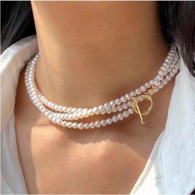 China Cute/Beautiful/Fashion/Super Luxurious 14K OT Gold Filled Clasp Natural Freshwater Pearl Sweater Pearl Long Necklace for sale