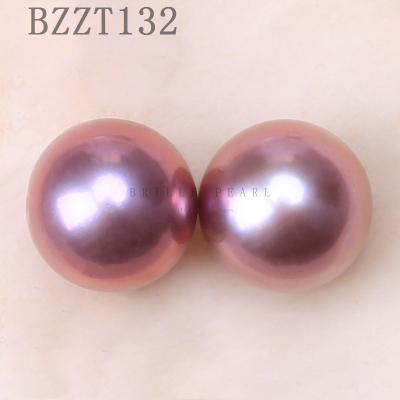 China Freshwater Pearl 3A Grade Edison Loose Bead 10-11mm Paired Pearls Natural Color Freshwater Pearl Purple / Orange Color Round Shaped for sale