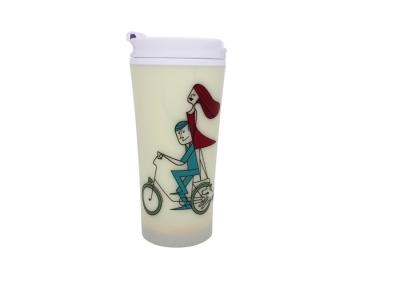 China BPA Free Promotional Plastic Travel Mugs Double Wall For Preventing Scald for sale