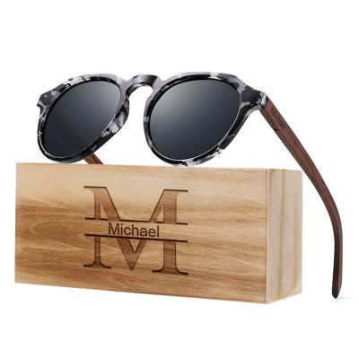 China Holiday decoration & Gift Engraved Handmade Wooden Sunglasses Personalized Custom Made Men Women Polarized Eyewear Accessories Sun Glass Gift Box for sale