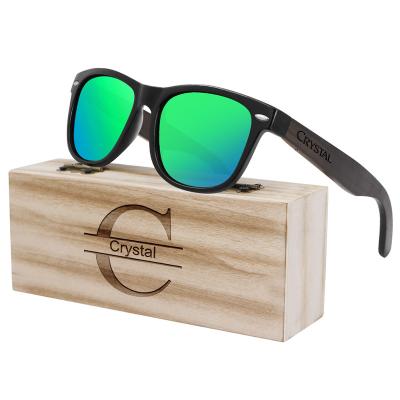 China Holiday decoration & Custom Made Eyewear Men Glasses Men UV400 Designer Sunglasses Ebony Wooden Sunglasses Wood Polarized Personalized Gift in Wooden Box for sale