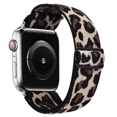 China Fabric Woven Nylon Strap for Apple Watch Series 6 5 4 Se 3 2 1, Nylon Leopard Watch Band Replacement for Apple Watch for sale