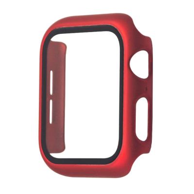 China For Apple Watch Screen Case Shell Watch Cover With Colorful Protective PC Case Screen Glass Protector For Apple Watch Smart Watch Case for sale