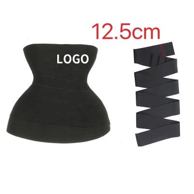 China 12.5cm Width Antibacterial Women Shape Waist Wrap With Buckle Belt Belly Wrap Bandage Latex Waist Trainer for sale