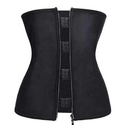 China Wholesale High Quality Antibacterial Fitness Antibacterial Women Sauna Latex Waist Trainer Steel Corset 7 Bones With Zipper for sale