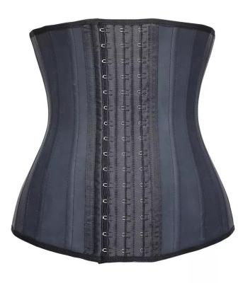 China Antibacterial Slim Abdominal Control 25 Hooks Women Latex Waist Trainer Steel Boned Adjustable Corset for sale