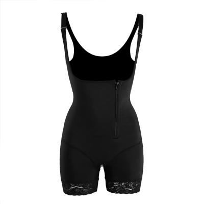 China New Design Side Zipper High Lace Full Body Latex Mid Layer Women Antibacterial Sleeveless Elastic Slim Body Shaper Jumpsuit for sale