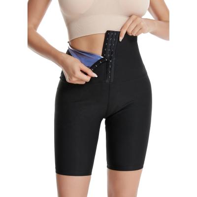 China Hot Antibacterial Sauna Sports Tracksuit Women Fitness Lose Weight Tummy Control Waist Trainer Corset Leggings for sale