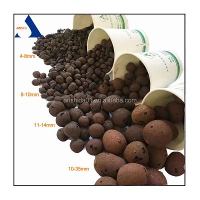 China LECA Clay Balls Hydroponics Expanded Clay Pebbles 50L Bag Bulk Density 250-450kg/M3 for sale