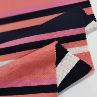 China Breathable high quality stretch fabric 80%rayon 18%polyester 2%spandex yarn dyed stripe knitted fabric for shirts for sale