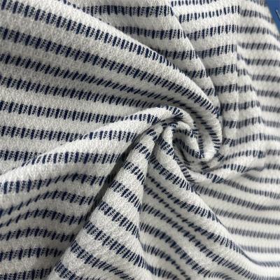 China Hot sale new anti pill straight ware high quality yarn-dye stripe knitting fabric for shirt apparel for sale