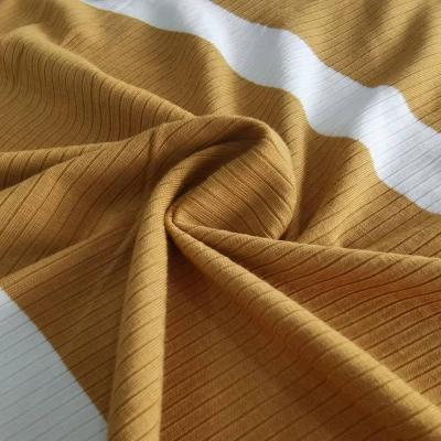 China Bestseller pure high quality cheap stretch knit fabric 95%rayon 5%spandex yarn dyed stripe fabric for shirts for sale