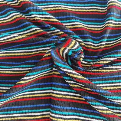 China Bestseller pure cheap high quality stretch knitting 90%rayon 5%polyester 5%spandex yarn dyed stripe fabric for fabrics for sale