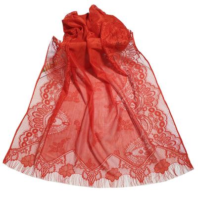 China Plain pure silk hollow indoor shawl lace color thin scarf ladies gossip muslim scarf bun headscarf for sale