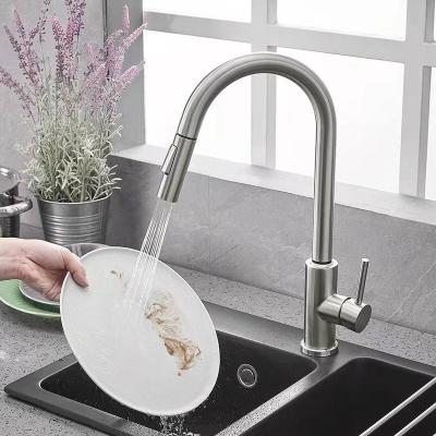 China Sense Faucets Custom Design Hot Sale Smart Touch Pull Down Handle Luxury Cold Water Deck Mounted Kitchens Faucet Kitchen for sale