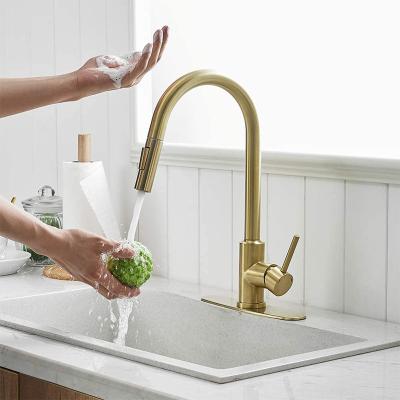 China New Sense Faucets Energy Saving And Not External Power Supply Touch Sink Faucet Pull Out Smart Kitchen Faucetr for sale