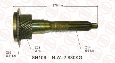 China 20CrMnTi MITSUBISHI ME-509577 Transmission Gear FOR FUSO 4D34 TURBO PS125 CANTER -- INPUT SHAFT 14S/23/63T for sale