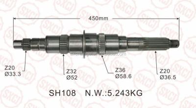 China 20CrMnTi MITSUBISHI ME-610041 Transmission Gear FOR 4D35 TURBO PS125 CANTER --MAIN SHAFT 20T/36T/32T/20T for sale