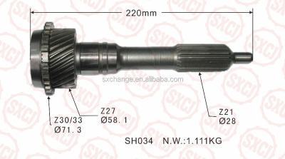 China 20CrMnTi TOYOTA Transmission Gear 33301-35071 / 33301-26030 FOR HILUX -- INPUT SHAFT 21/27/33-3T for sale