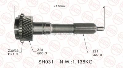 China Gear Shaft Main Shaft First Shaft Input Shaft for toyota hiace 3L 33301-26030 control 33301-26040 blew details for sale