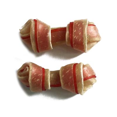 China Viable Direct Smoked Cowhide Bone Two Colors Healthy Molar Dog Bone Dog Snacks Pet Supply Factory for sale