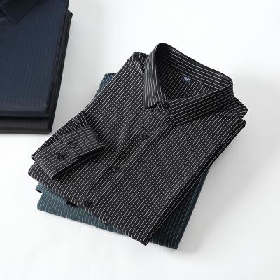 China Pure color anti-pilling simple and seamless embossed men's nylon long-sleeved shirt for sale