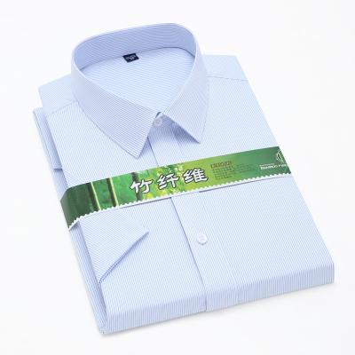 China 2021 Wholesale Fashions Logo Breathable Custom Made Bamboo Fiber Shortsleeve 100% Oxford Simple Casual Dress Shirt For Men for sale