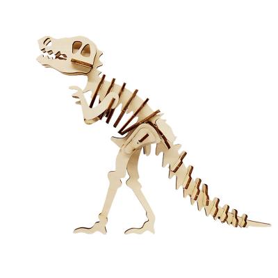 China DIY TOY Dinosaur Series Toys Different Models 3D Dinosaur Wooden Puzzle for sale