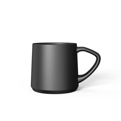 China Sustainable DHPO Mini 90ml New Design Wholesale Customized Logo Reusable Tea Cups Matte Black with ceramic handle Ceramic Coffee Mug for sale