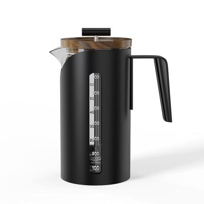 China WITH LID DHPO 800ml New Design High Quality Portable Black Coffee Maker  Wholesale Reusable Ceramic French Press Coffee Maker Pot for sale