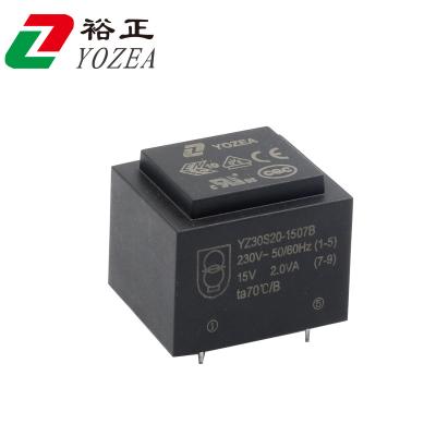 China Long Life ei30 15 , 2.0VA 240v 230v 15v AC 30 E-I Step Down Encapsulate Transformer for sale