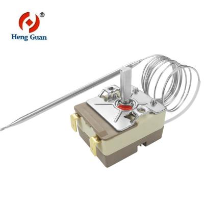 China Furnace tip type SPST capillary thermostat with 2 terminals for sale