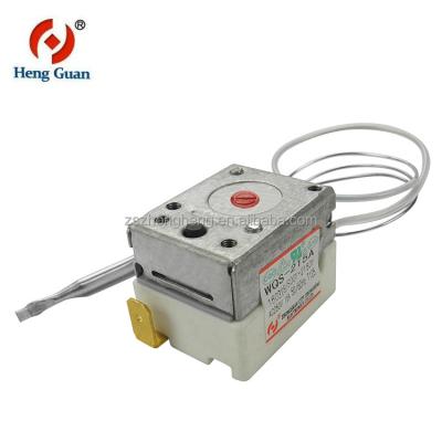 China 16/30A 20-300 Degree 125/250VAC Capillary High Safety Limit Stainless Steel Manual Control Thermostat WQS- Series for sale