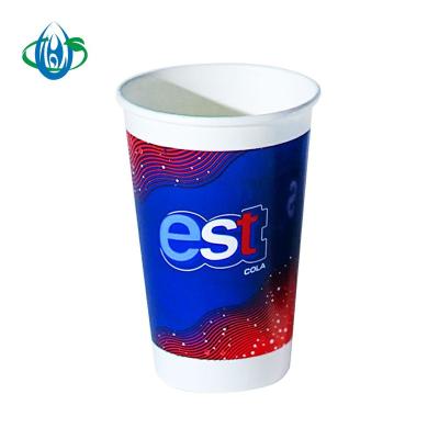 China Biodegradable Single Wall Paper 16oz Coffee Cup With Lids Logo Printed Disposable Bamboo Kraft Eco Custom Paper Material for sale