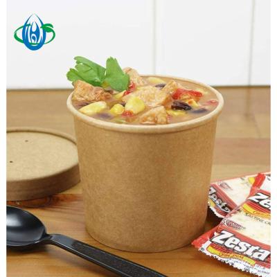 China Recyclable Catering Soup Cup Salad Bowl Paper Container Custom Disposable Paper Bowl Biodegradable for sale