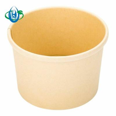 China Disposable Eco Friendly 100% Compostable Recyclable Soup Paper Bowl Kraft Soup Cup With Lid for sale