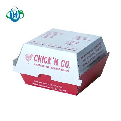 China Eco - Friendly Recyclable Disposable Paper Hamburger Container Custom Packing Box for sale