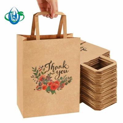 China Custom Recyclable Your Own Logo Printed White Brown Kraft Gift Craft Shopping Paper Bag for sale